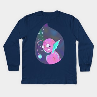 Deep Sea Mermaid Kids Long Sleeve T-Shirt